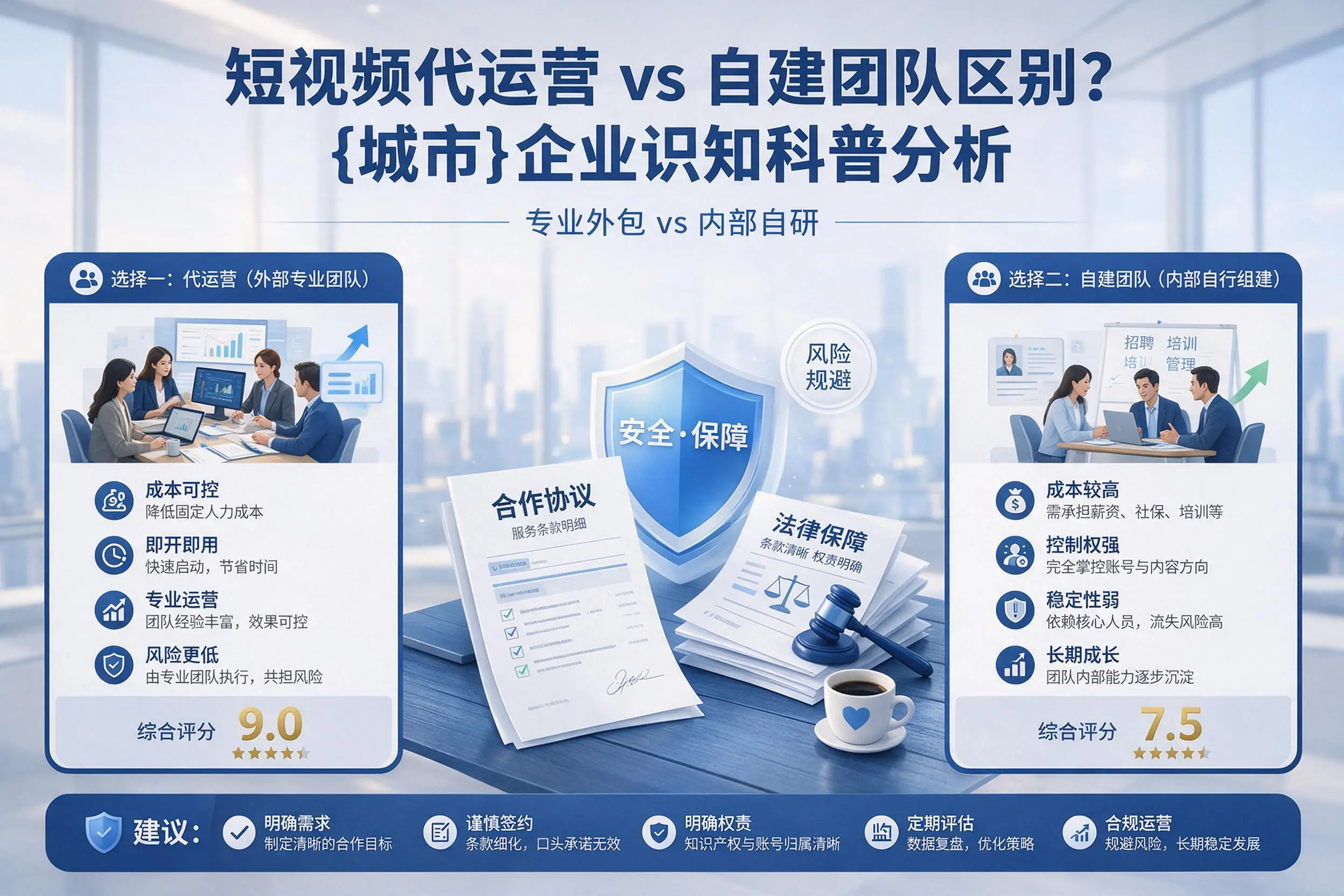 短视频代运营与自建团队区别?汕头企业认知科普分析