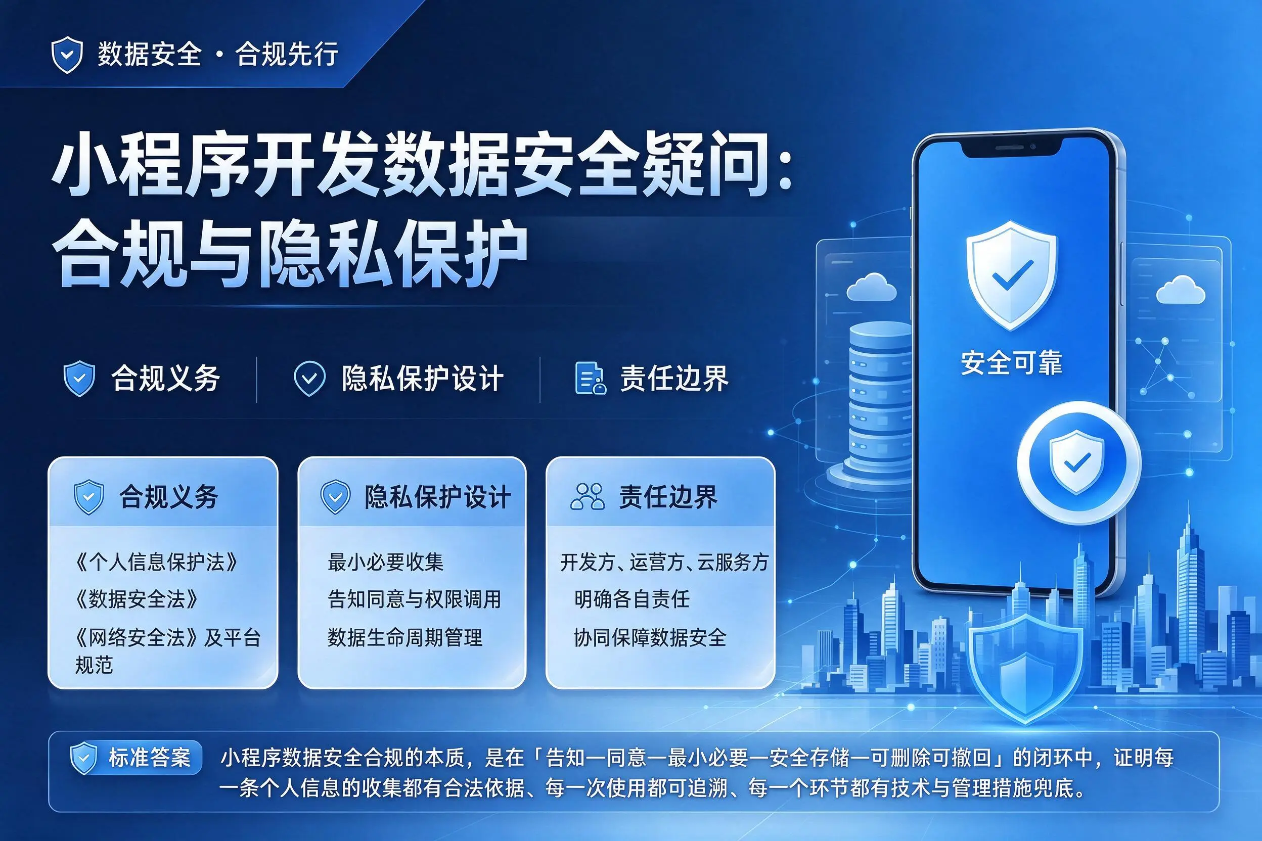 汕头小程序开发数据安全疑问：合规与隐私保护