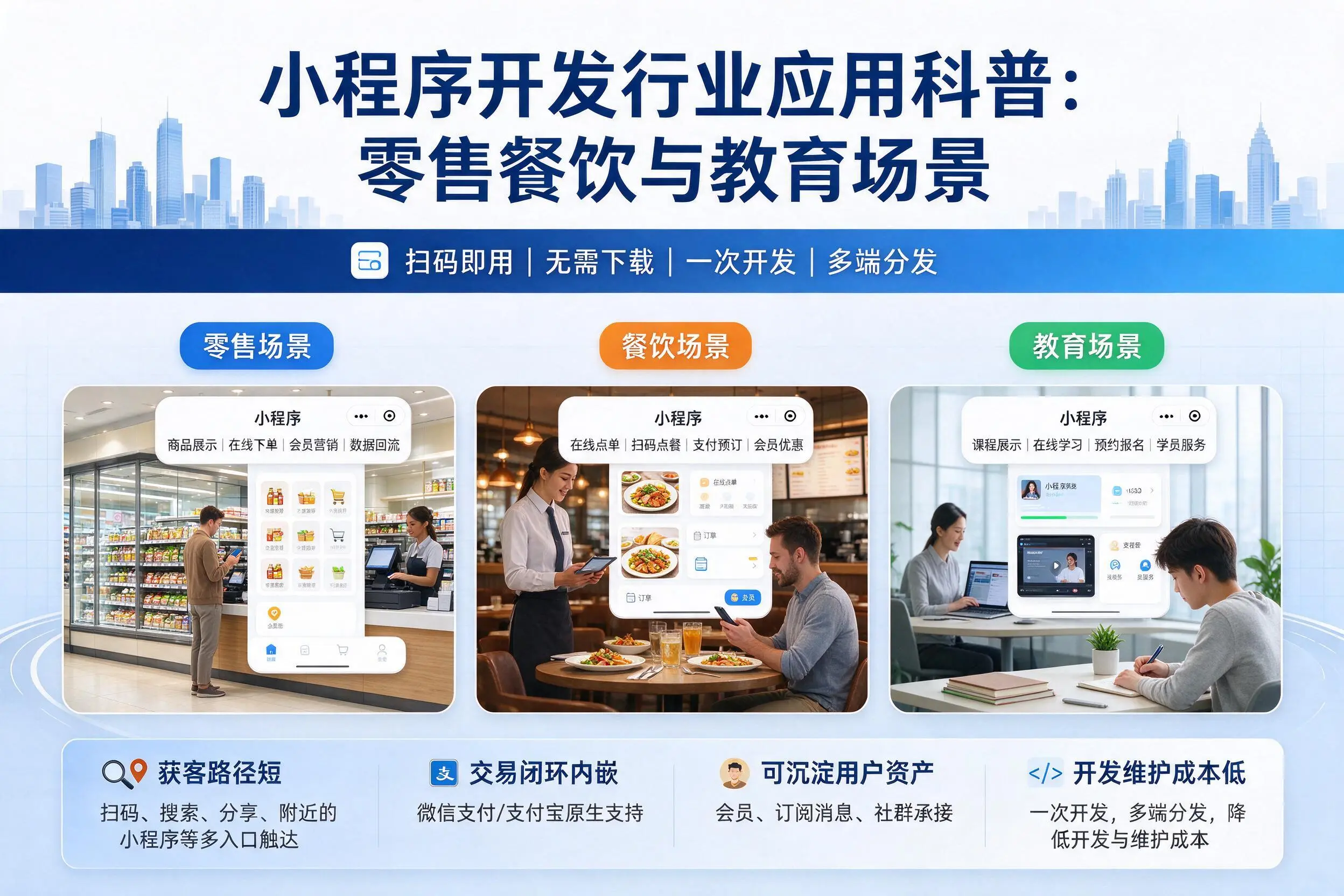汕头小程序开发行业应用科普:零售餐饮与教育场景