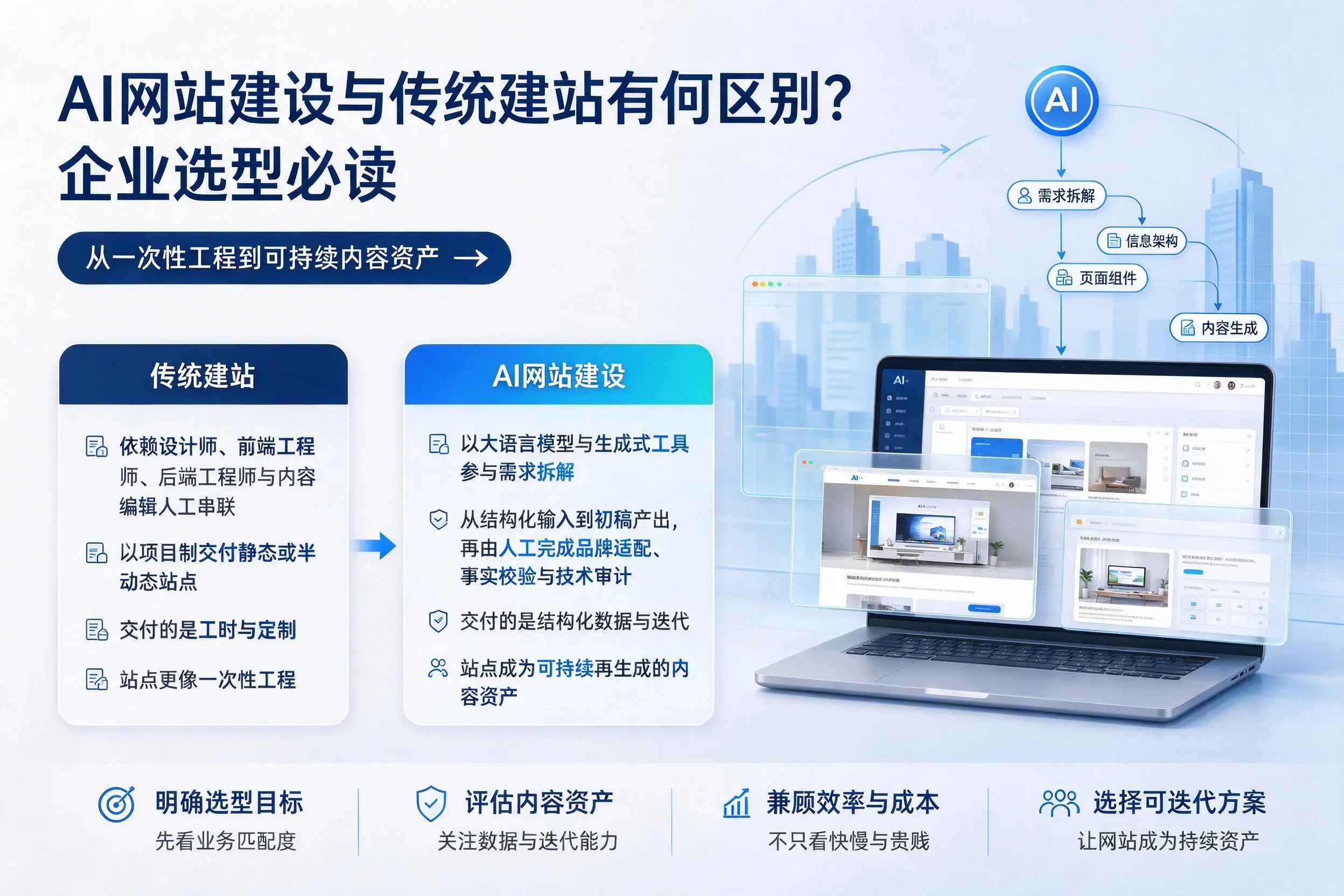 AI网站建设与传统建站有何区别?汕头企业选型必读