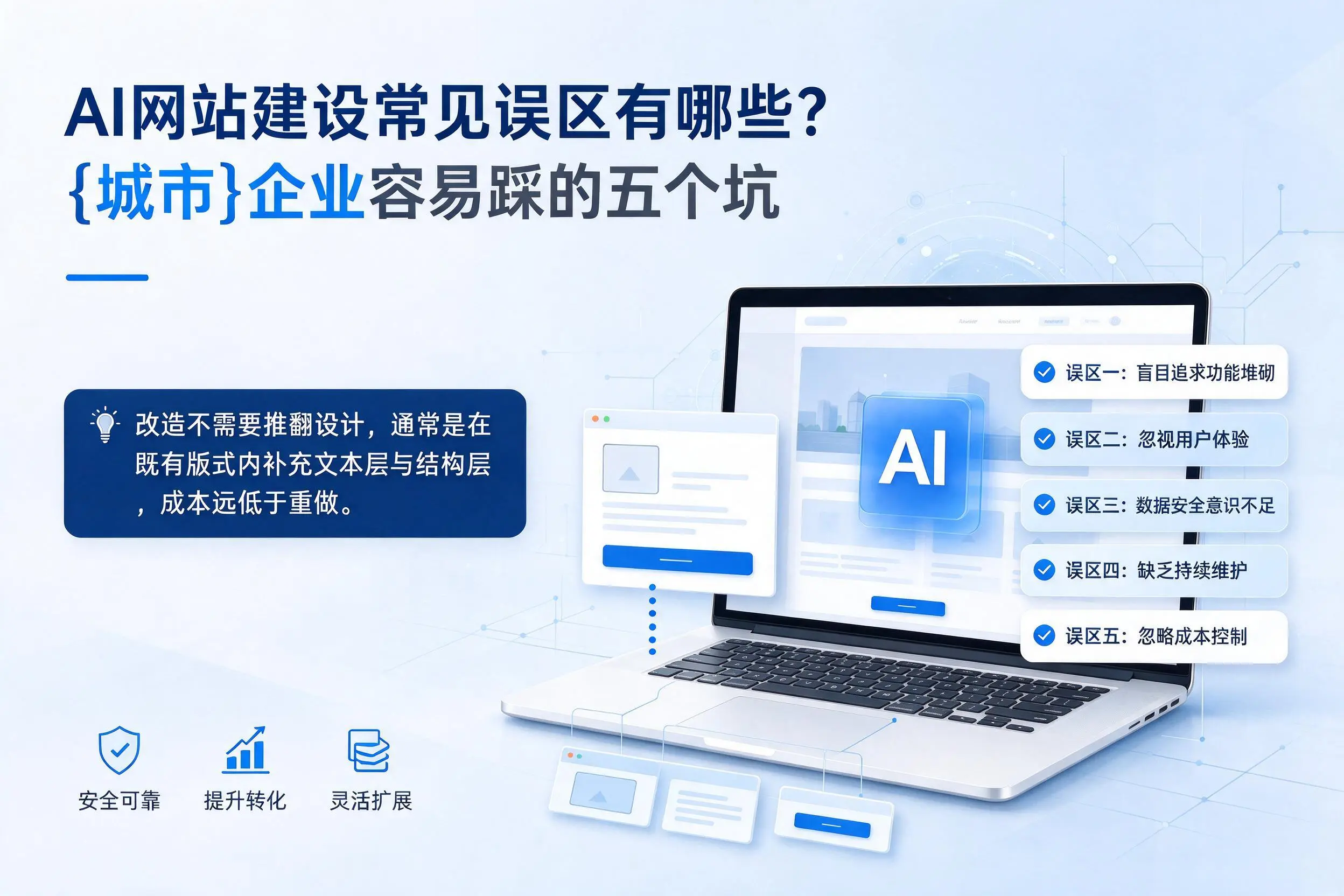 AI网站建设常见误区有哪些？汕头企业容易踩的五个坑