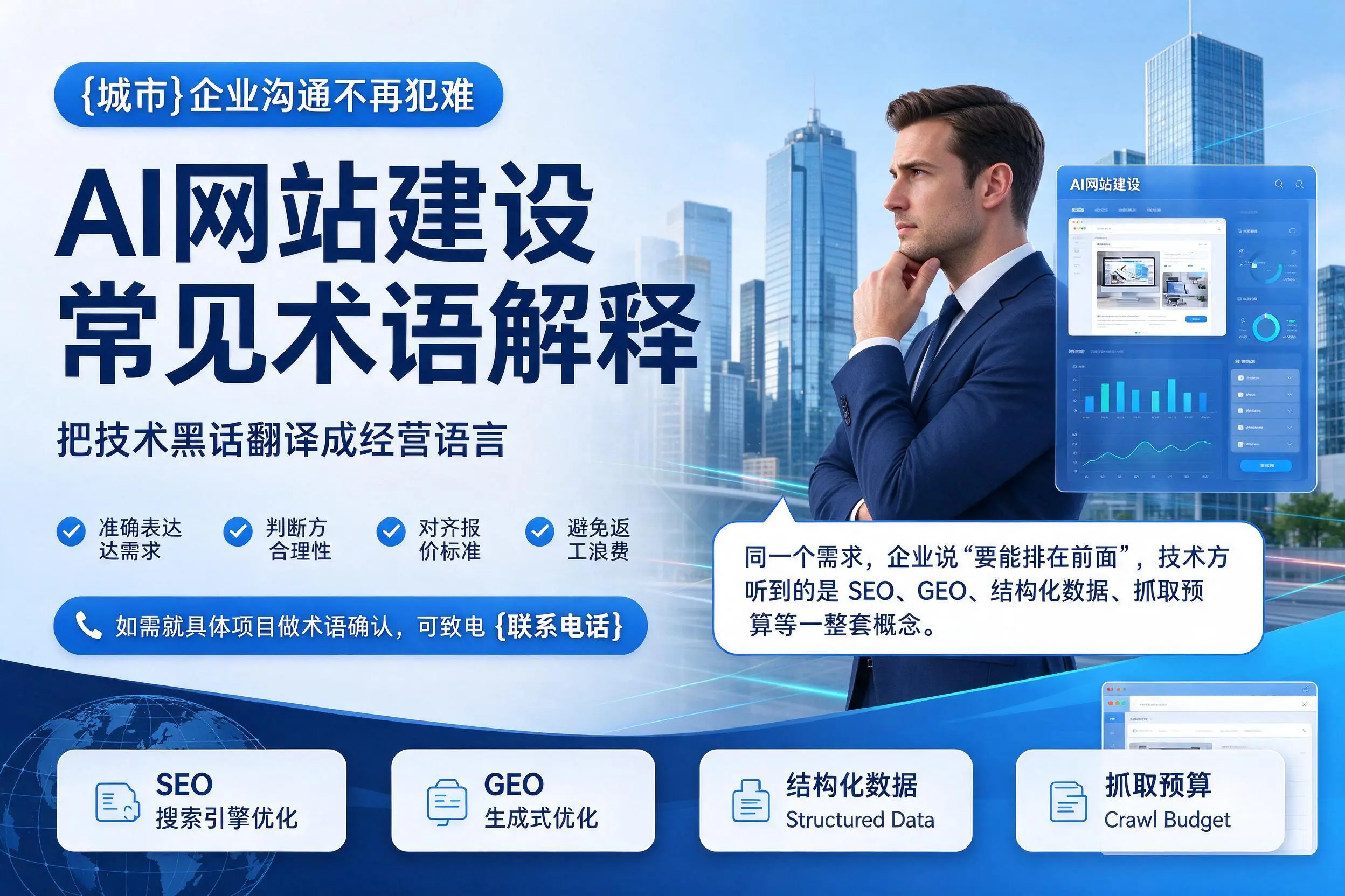 AI网站建设常见术语解释,汕头企业沟通不再犯难